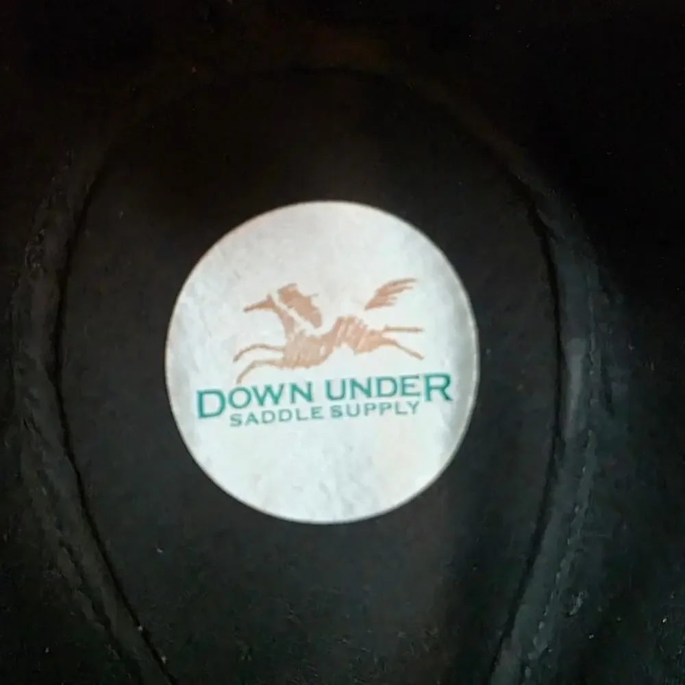 Statesman Down Under Saddle Supply Wide Brim Safari Hat Brown Leather Australia